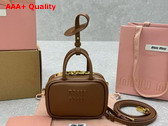 Miu Miu Leather Micro Bag in Cognac 5NR036 Replica