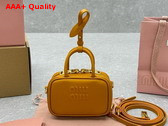 Miu Miu Leather Micro Bag in Ochre 5NR036 Replica