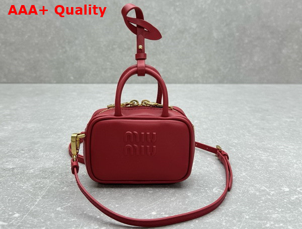 Miu Miu Leather Micro Bag in Red 5NR036 Replica