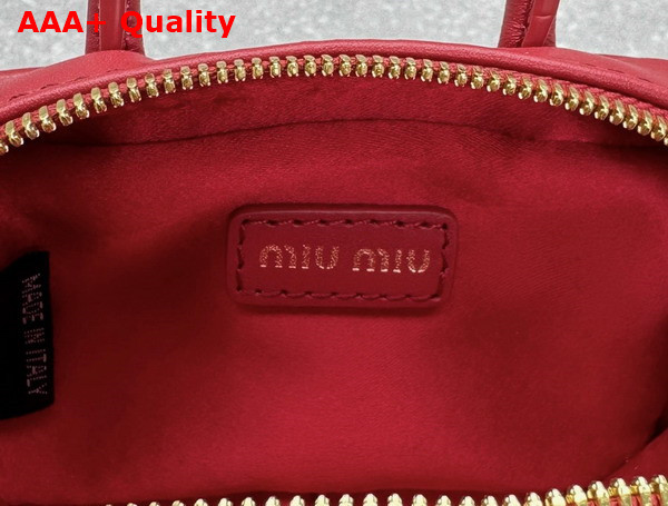 Miu Miu Leather Micro Bag in Red 5NR036 Replica