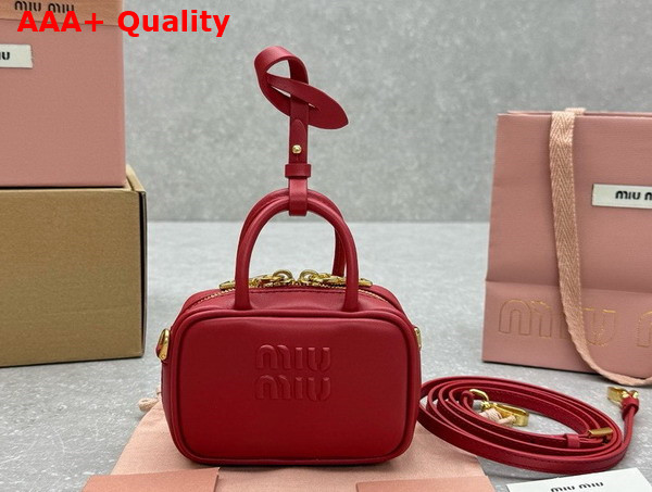 Miu Miu Leather Micro Bag in Red 5NR036 Replica