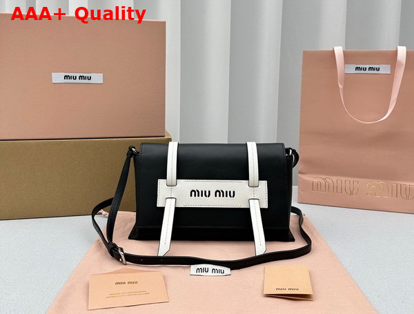 Miu Miu Leather Shoulder Bag in Black Replica