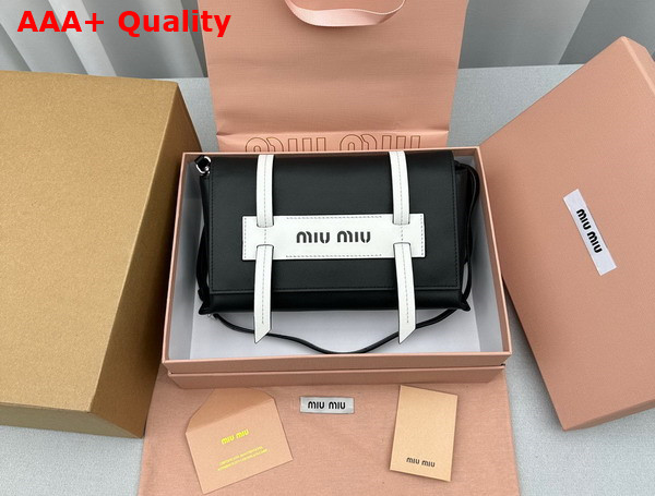 Miu Miu Leather Shoulder Bag in Black Replica