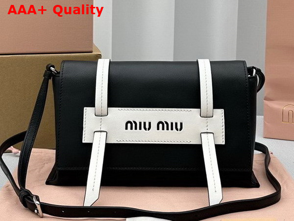 Miu Miu Leather Shoulder Bag in Black Replica