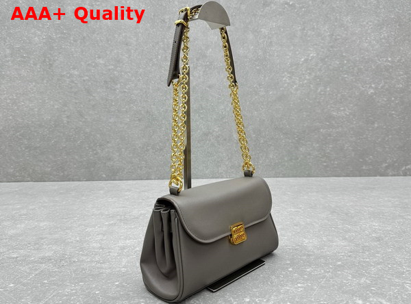 Miu Miu Leather Shoulder Bag in Clay Grey 5BD266 Replica