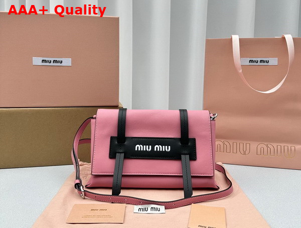 Miu Miu Leather Shoulder Bag in Pink Replica