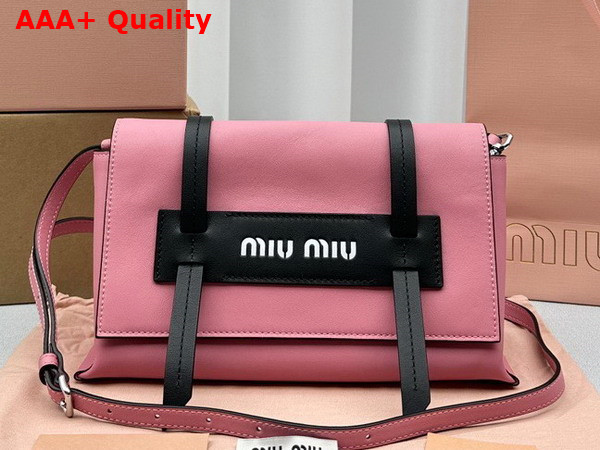 Miu Miu Leather Shoulder Bag in Pink Replica