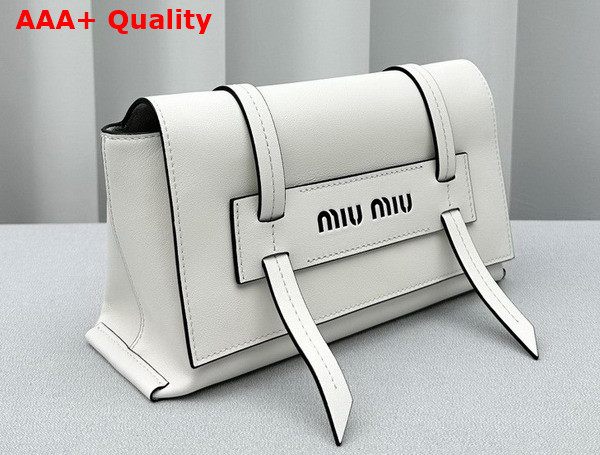 Miu Miu Leather Shoulder Bag in White Replica