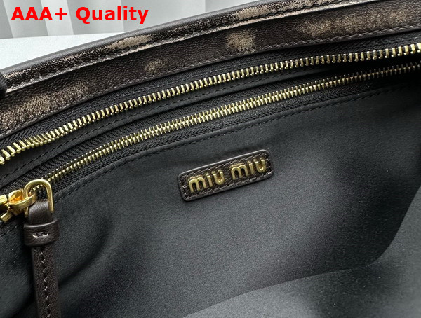 Miu Miu Leather Shoulder Bag with Snap Hook in Brown 5BC123 Replica