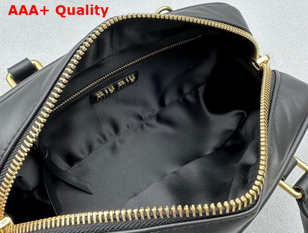 Miu Miu Leather Top Handle Bag in Black 5BB142 Replica