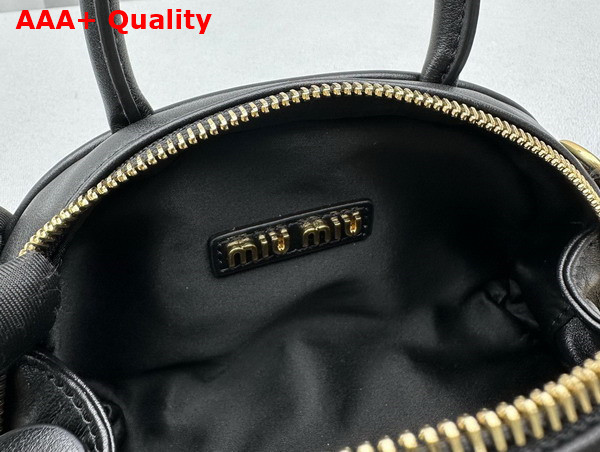 Miu Miu Leather Top Handle Bag in Black 5BP085 Replica