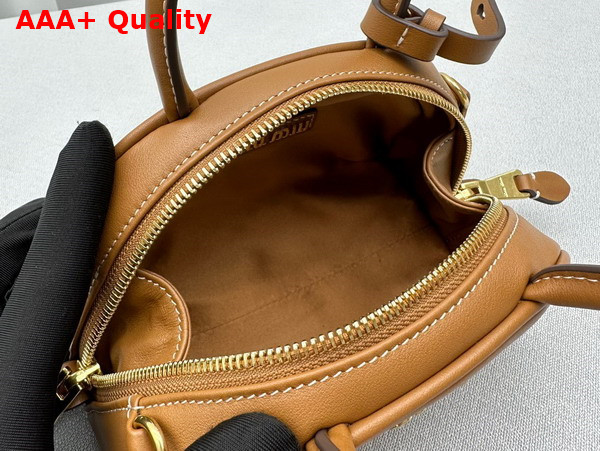 Miu Miu Leather Top Handle Bag in Caramel 5BP085 Replica