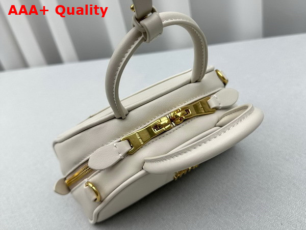 Miu Miu Leather Top Handle Bag in Chalk White 5BP085 Replica