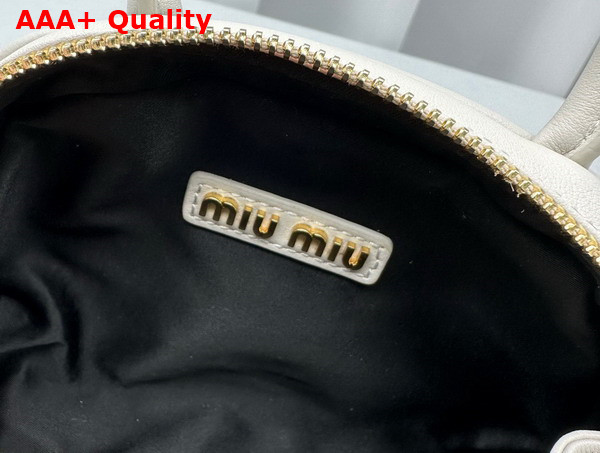 Miu Miu Leather Top Handle Bag in Chalk White 5BP085 Replica