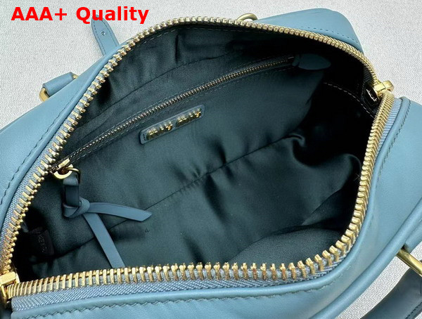 Miu Miu Leather Top Handle Bag in Marina Blue 5BB142 Replica