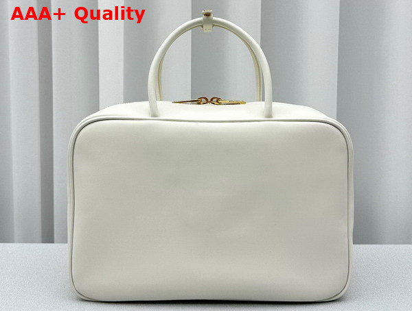 Miu Miu Leather Top Handle Bag in White 5BB117 Replica