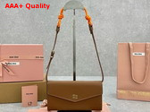 Miu Miu Leather Wallet with Leather and Cord Shoulder Strap Cognac Orange 5MT025 Replica
