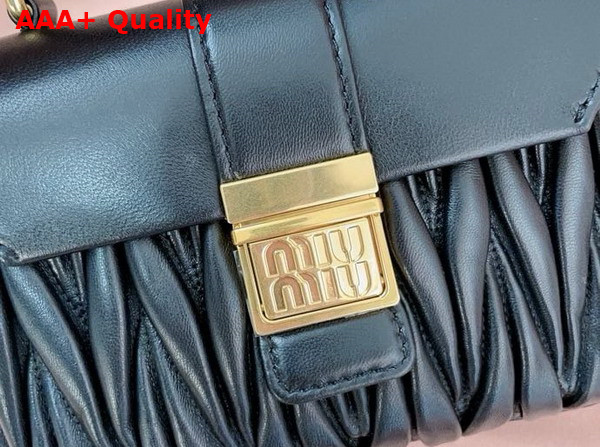 Miu Miu Matelasse Nappa Leather Mini Bag in Black 5BP083 Replica