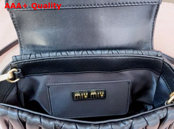 Miu Miu Matelasse Nappa Leather Mini Bag in Black 5BP083 Replica