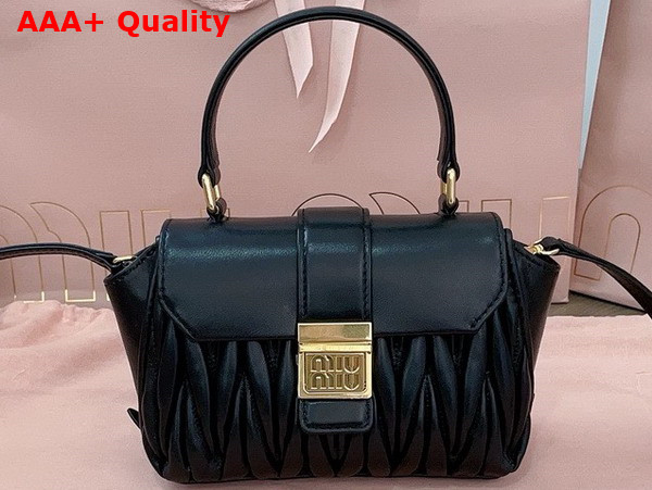 Miu Miu Matelasse Nappa Leather Mini Bag in Black 5BP083 Replica