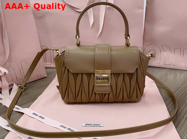 Miu Miu Matelasse Nappa Leather Mini Bag in Caramel 5BP083 Replica