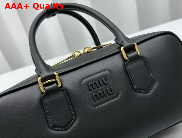 Miu Miu Medium Leather Top Handle Bag in Black 5BB148 Replica