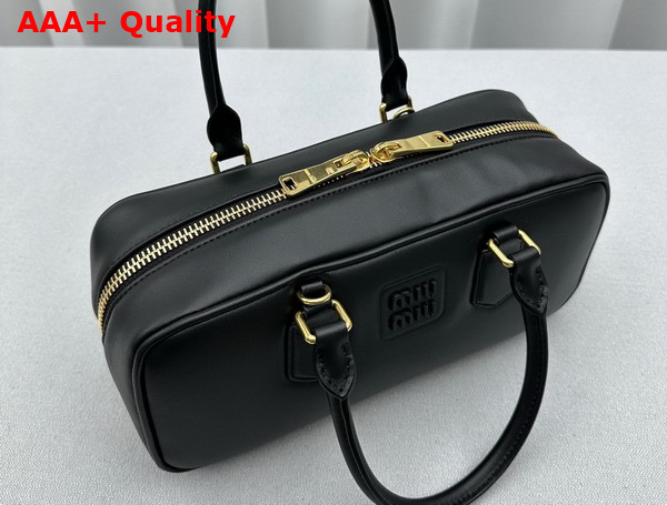 Miu Miu Medium Leather Top Handle Bag in Black 5BB148 Replica