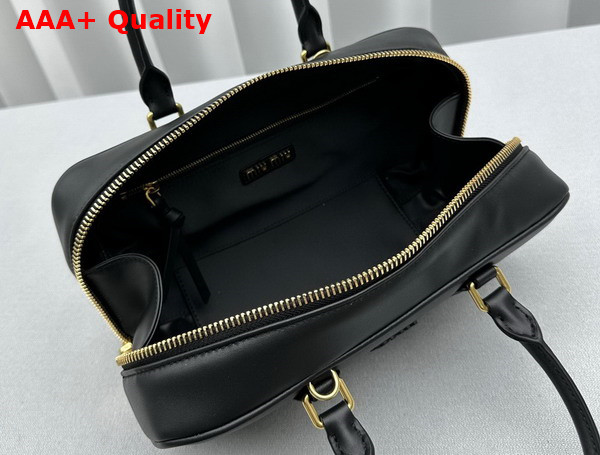 Miu Miu Medium Leather Top Handle Bag in Black 5BB148 Replica