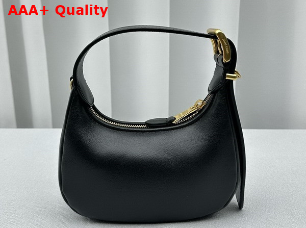 Miu Miu Mini Leather Hobo Bag in Black Replica