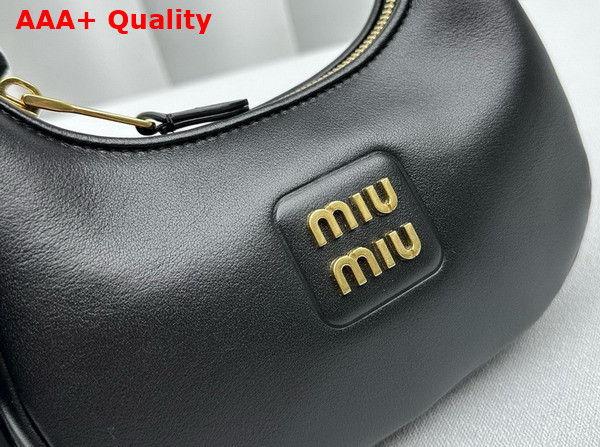 Miu Miu Mini Leather Hobo Bag in Black Replica