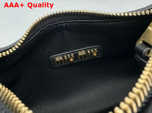 Miu Miu Mini Leather Hobo Bag in Black Replica