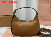 Miu Miu Mini Leather Hobo Bag in Caramel Replica