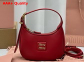 Miu Miu Mini Leather Hobo Bag in Red Replica