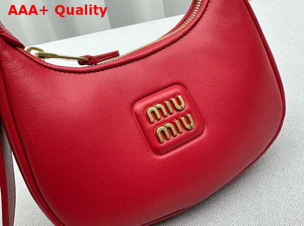 Miu Miu Mini Leather Hobo Bag in Red Replica