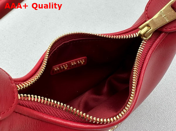 Miu Miu Mini Leather Hobo Bag in Red Replica