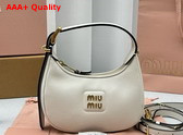 Miu Miu Mini Leather Hobo Bag in White Replica