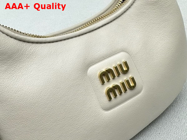 Miu Miu Mini Leather Hobo Bag in White Replica