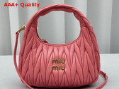 Miu Miu Miu Wander Matelasse Nappa Leather Mini Hobo Bag in Begonia Pink Replica