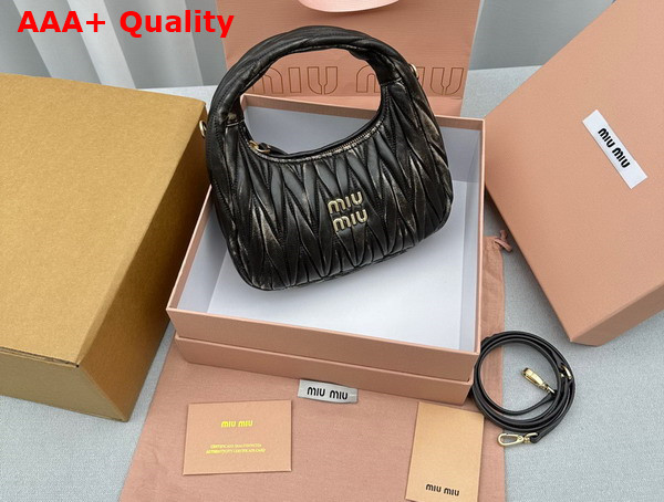 Miu Miu Miu Wander Matelasse Nappa Leather Mini Hobo Bag in Brown Replica