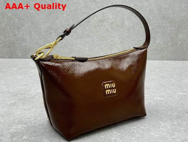 Miu Miu Naplak Patent Leather Pouch in Palisander 5NE841 Replica