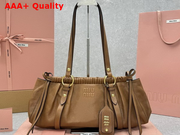 Miu Miu Nappa Leather Bag in Oak 5BG289 Replica