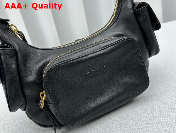 Miu Miu Nappa Leather Pocket Bag in Black Replica