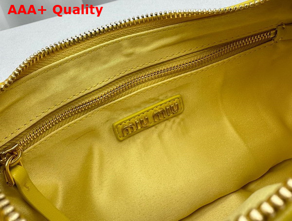 Miu Miu Nappa Leather Pocket Bag in Citron Yellow Replica