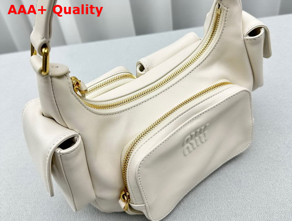 Miu Miu Nappa Leather Pocket Bag in White Replica