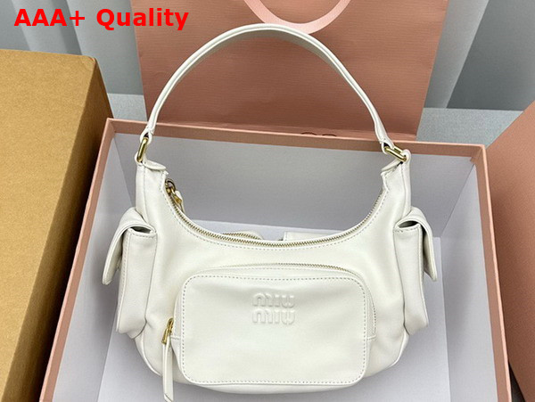 Miu Miu Nappa Leather Pocket Bag in White Replica