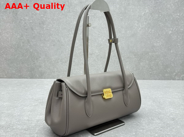 Miu Miu Nappa Leather Shoulder Bag in Grey 5BD265 Replica