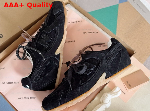 Miu Miu New Balance X Miu Miu 530 SL Suede Sneakers in Black Replica