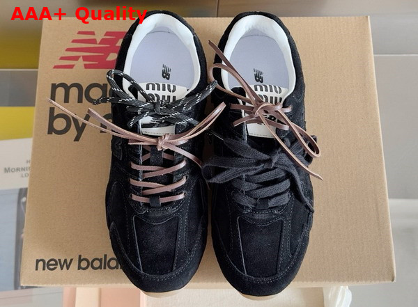 Miu Miu New Balance X Miu Miu 530 SL Suede Sneakers in Black Replica