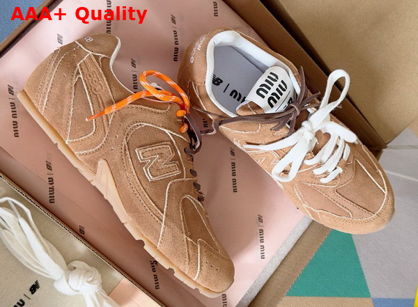 Miu Miu New Balance X Miu Miu 530 SL Suede Sneakers in Chestnut Replica