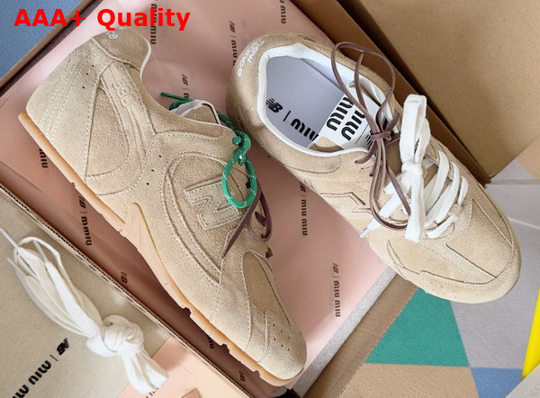 Miu Miu New Balance X Miu Miu 530 SL Suede Sneakers in Ecru Replica